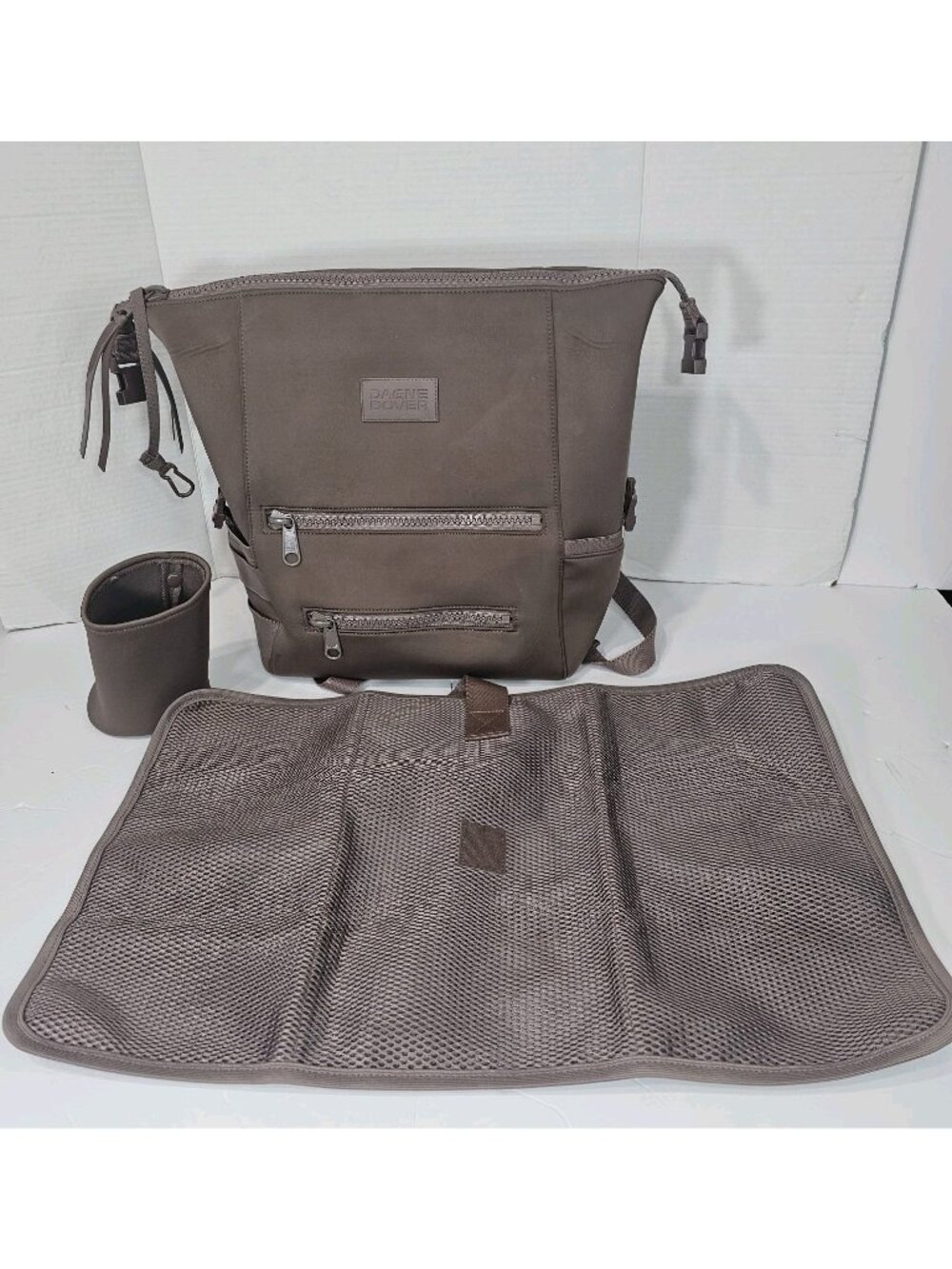 Dagne Dover Indi Neoprene Diaper Backpack Large in Dune With Accessories